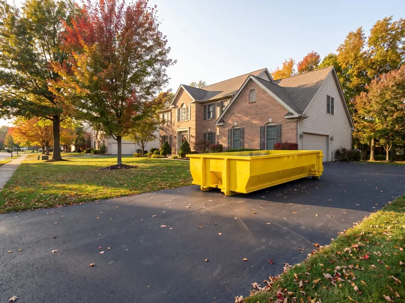 10-yard roll-off dumpster in a Yonkers driveway